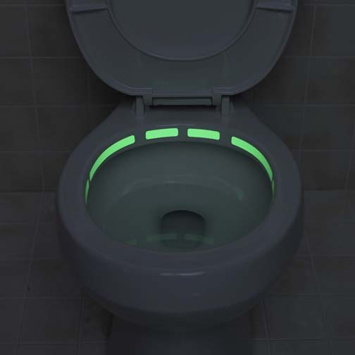 Glow in the dark toilet strips