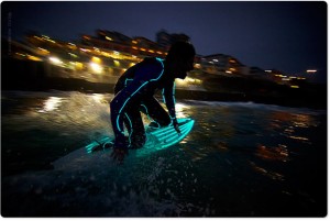Glow in the dark surfboard