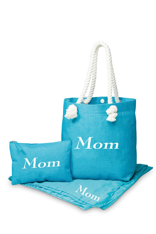 Personalised bag set blue - mom