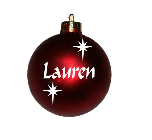 personalized Christmas bauble.