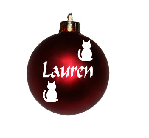 Personalised bauble with cat