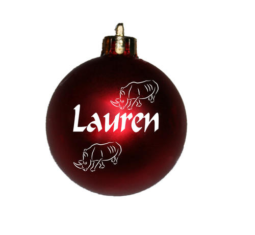 Personalized bauble with rhino