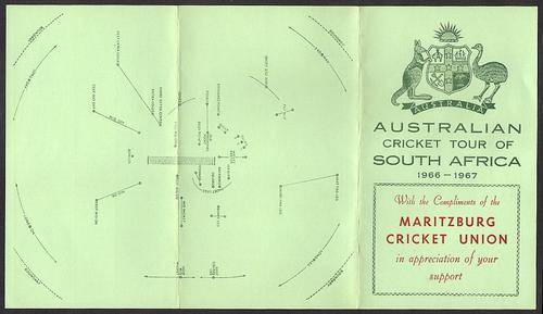 Other Cricket - 1966-67 AUSTRALIAN CRICKET TOUR OF SOUTH AFRICA ...
