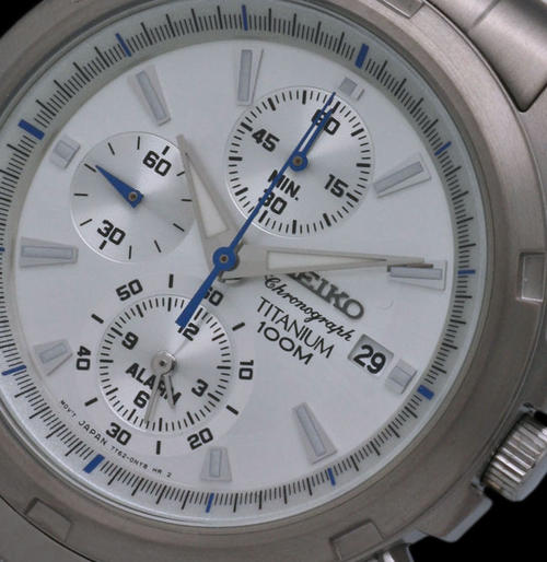 Men's Watches - SEIKO TITANIUM SILVER ALARM CHRONOGRAPH 330FT (100m