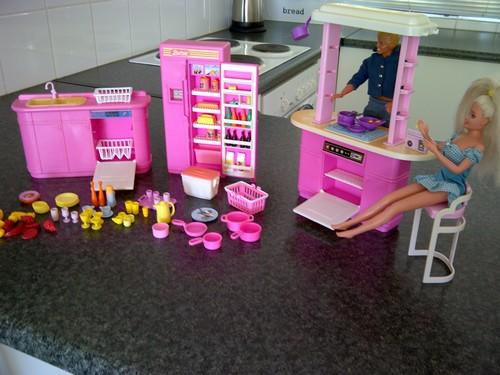 Vintage Toys Original barbie  kitchen  play set  1992 made 