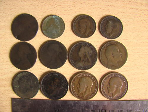 12 turn of the previous century 1 and 1/2 pennies