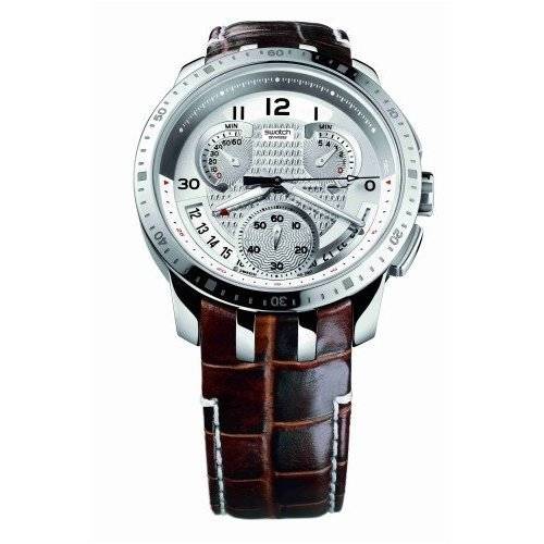 Men's Watches SWATCH SWISS CHRONOGRAPH LEATHER BAND MENS WATCH