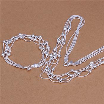 Designer's Silver Brilliant Grapes Bracelet and Necklace Silver Set  *imported