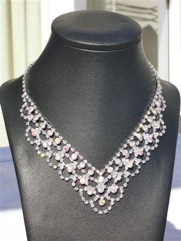 Wedding Bridal Crystal Diamante Necklace Earrings Set