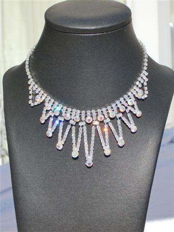 Wedding Bridal Crystal Diamante Necklace Earrings Set