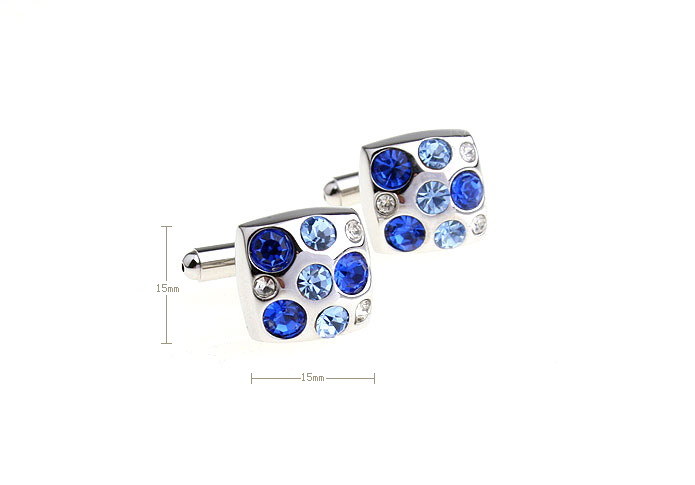Norway Bright Blue Sky Particles Czech Crystal Cufflinks