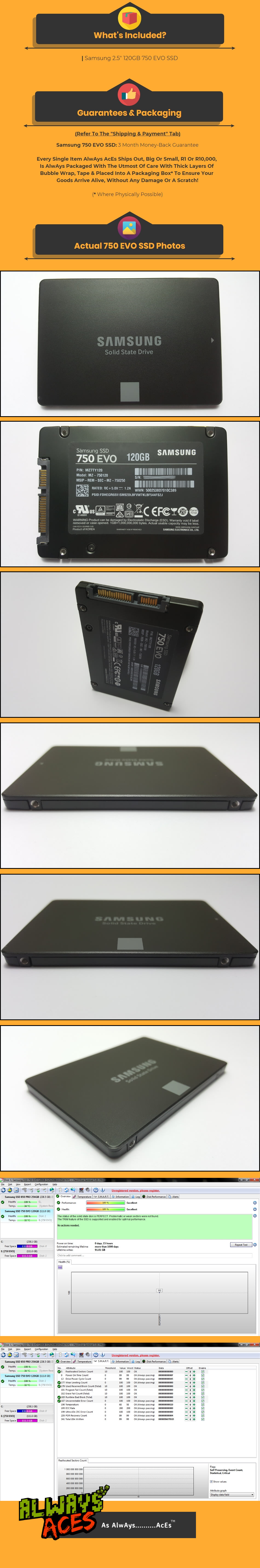 samsung 750 evo ssd solid state drive 120gb 120 gb gig brand new aluminium case black