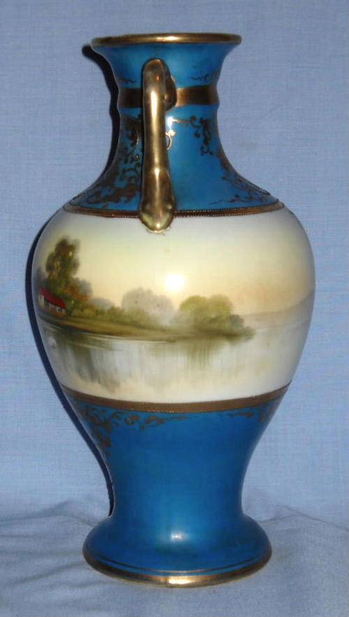 Porcelain & Ceramic RARE NORITAKE Japan HAND PAINTED VASE No Res