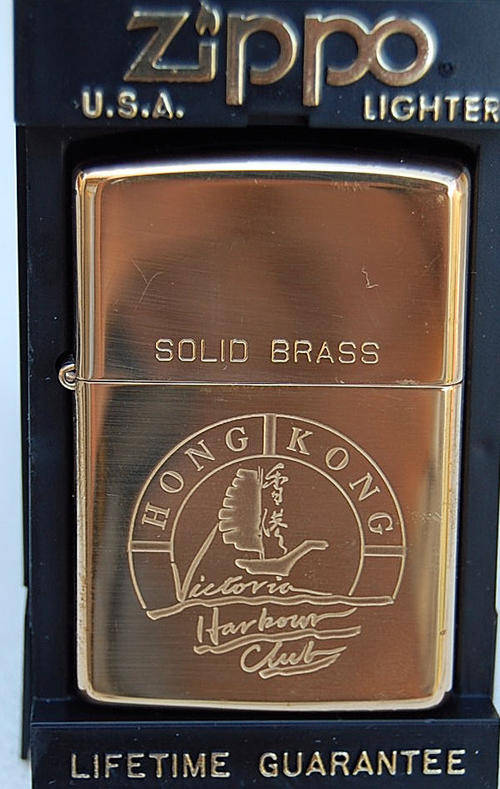 Smoking Accessories ZIPPO LIGHTER SOLID BRASS "Hong Kong Victoria