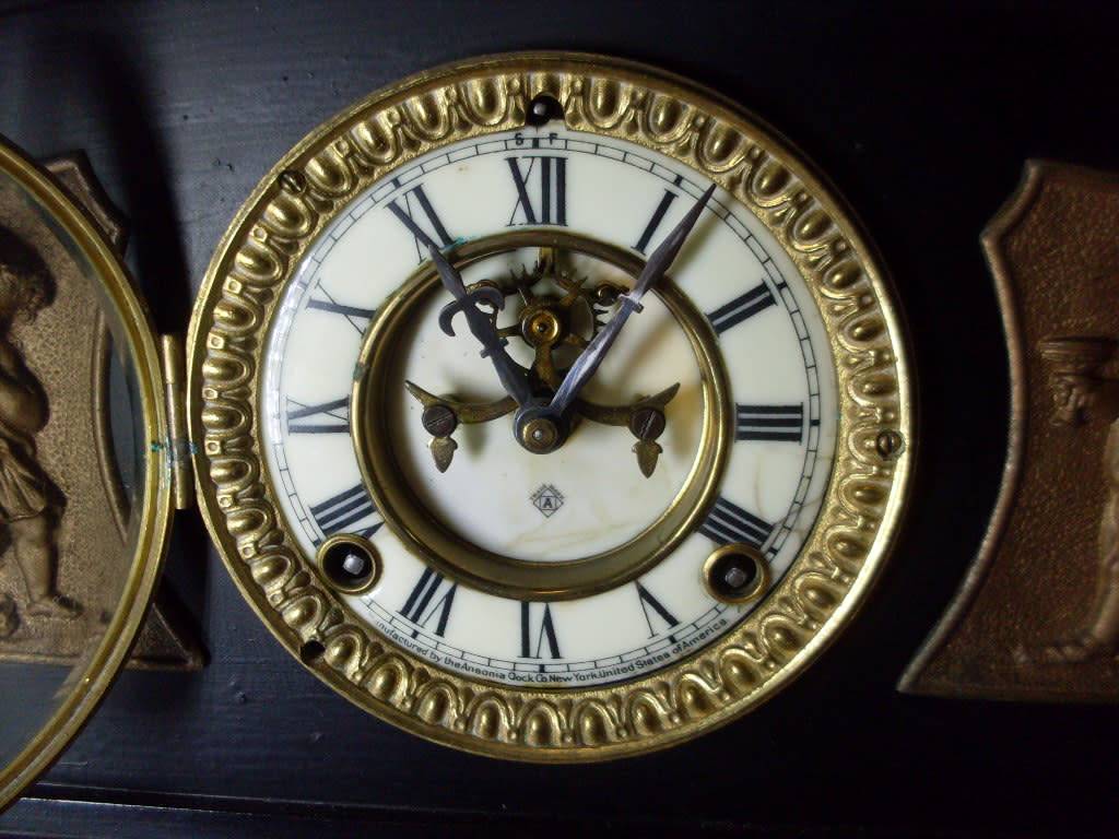 Melody Jane Dollhouse Miniature - Twin Cherub Clock Mantelpiece Ornament, 1:12 Scale, Metal