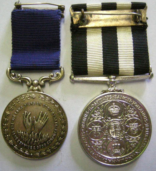 SADF & SANDF - Full Size Medal Pair Named SA Fire Services Institute