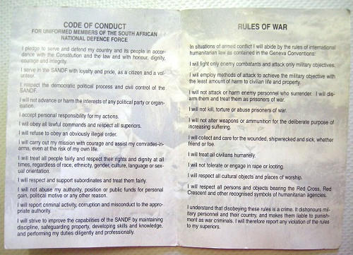 South African Code Of Conduct