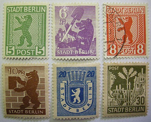 Germany & Colonies - Stamps Germany Stadt Berlin x 6, 1 Used, 5 ...