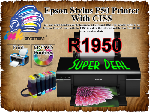 Epson Stylus P50 CD/DVD Printer with CISS Ink System