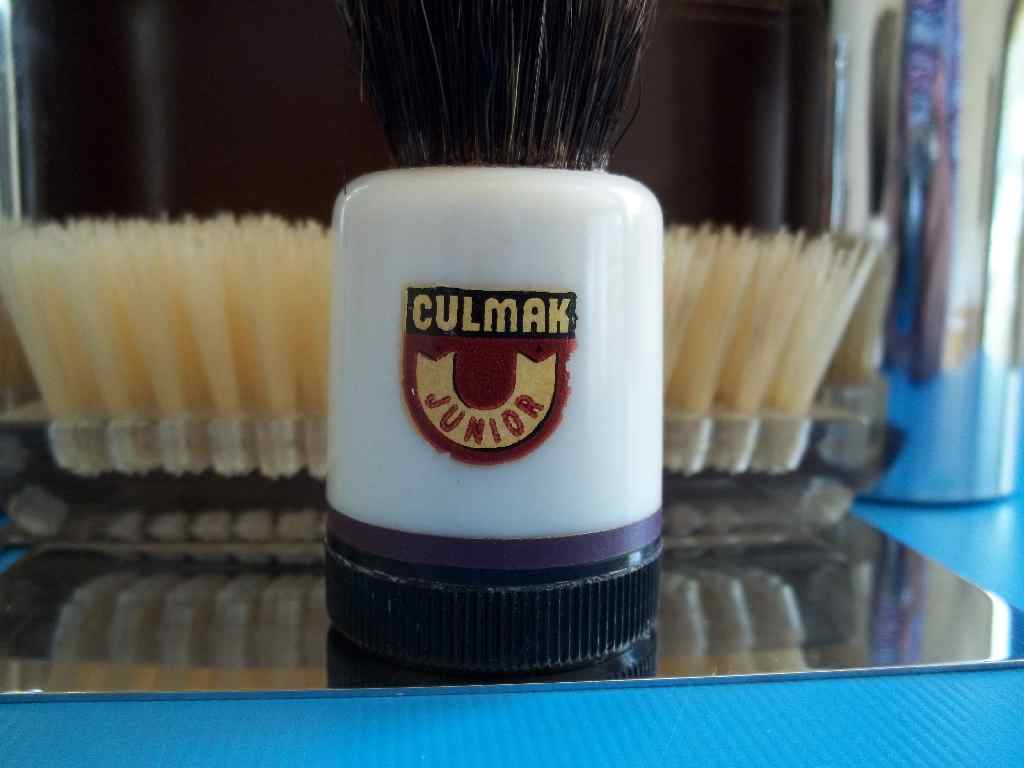 Vintage Culmak Junior Shaving Set In Leather Case 