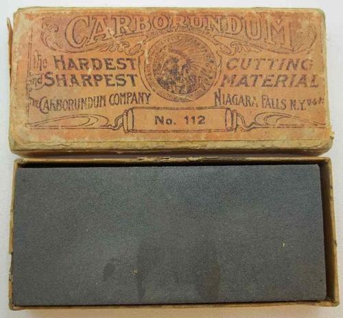 Vintage CARBORUNDUM Sharpening Stone No. 112, Niagra Falls New York