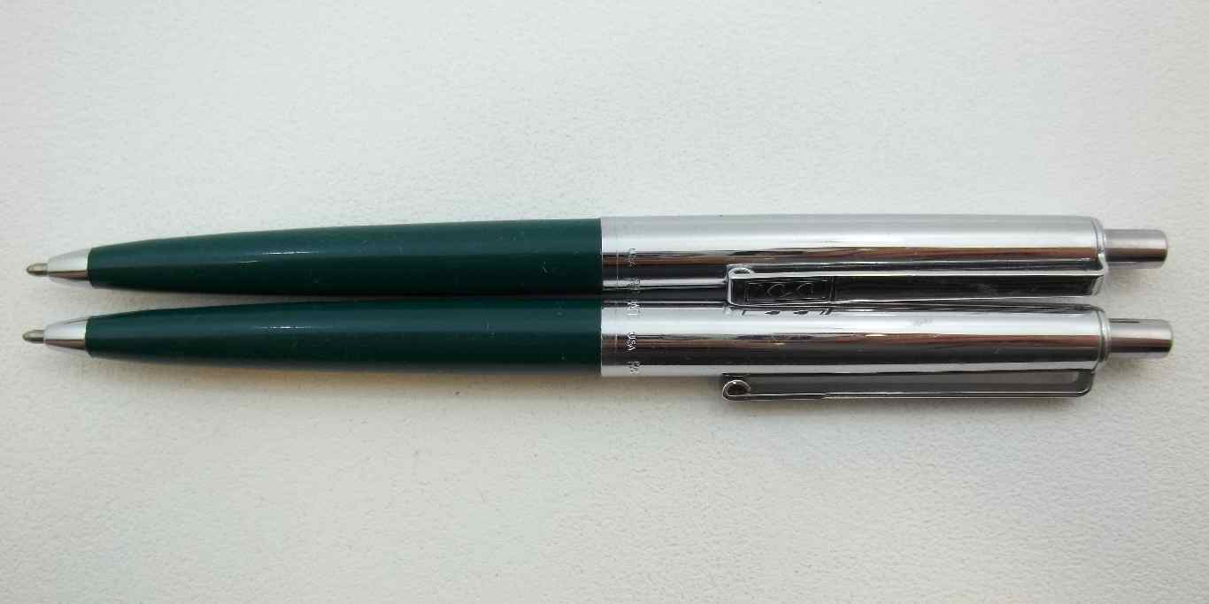 2 X Green & Silver Papermate Pens - Need Refills