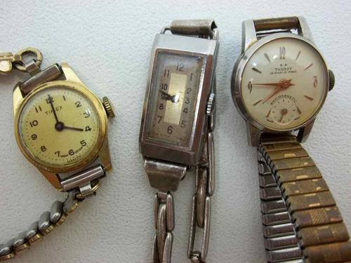3 X Vintage Watches: Thussy Antimagnetic; Tavannes Watch Co, Ref 3442, 15 Jewels & Timex