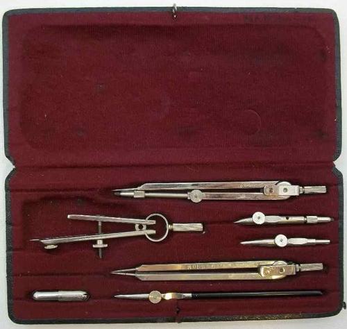 Vintage Georg Linz Nurnberg 26 Made In Germany Compass Set - Complete & In Good Condition!