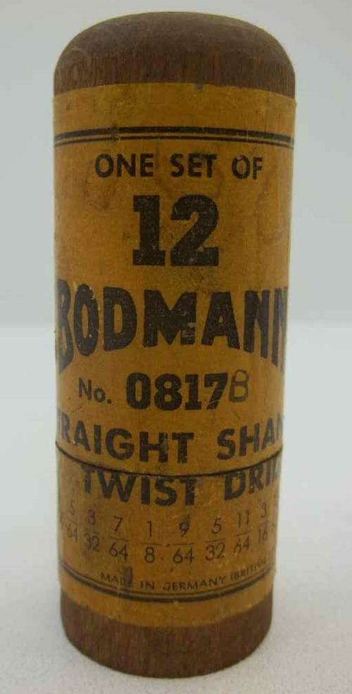 Wood 12 Bodmann Straight Shank Twist Drill Bit Box ONLY (No Drill Bits, For Decor!) - Height 9cm