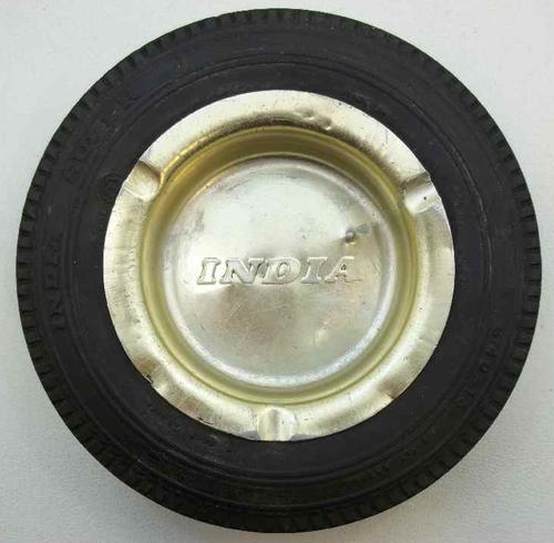 Vintage India Super Tyre Ashtray With Metal Inset - 14cm/3cm