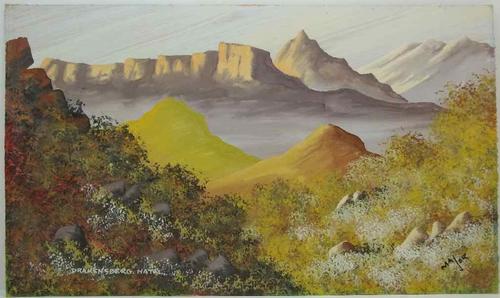 Beautiful Watercolour! - Drakensberg, Natal, By Major - 51cm/30cm