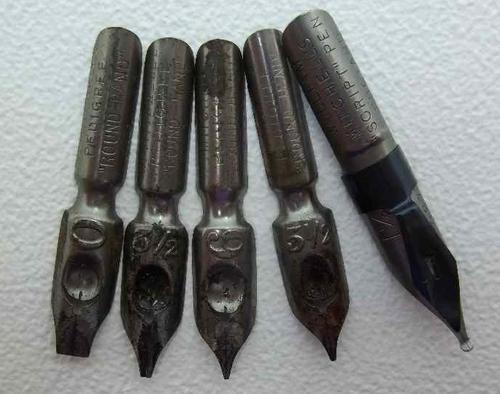5 X Assorted Vintage W Mitchells Fountain Dip Pen Nibs