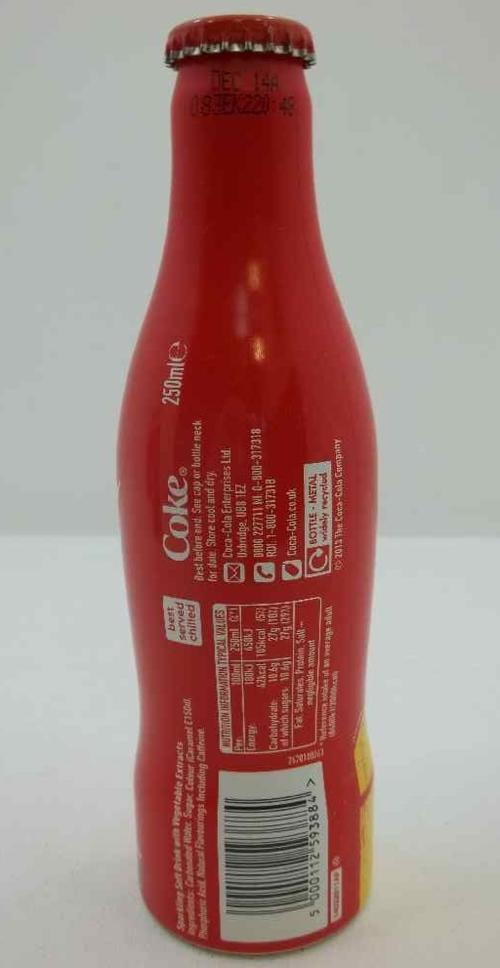 Fifa World Cup Brasil Aluminum Souvenir Sealed Coca Cola 250ml Bottle