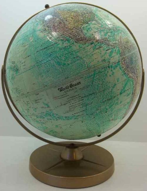 Vintage Replogle World Ocean Series 12 Inch Diameter Globe, Height 40cm, Good Condition!