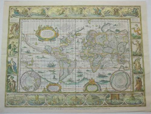 Reproduction Blaeu World Map Nova Totius Terrarum Orbis Geographica Ac Hydrographica Tabula 36cm/28c