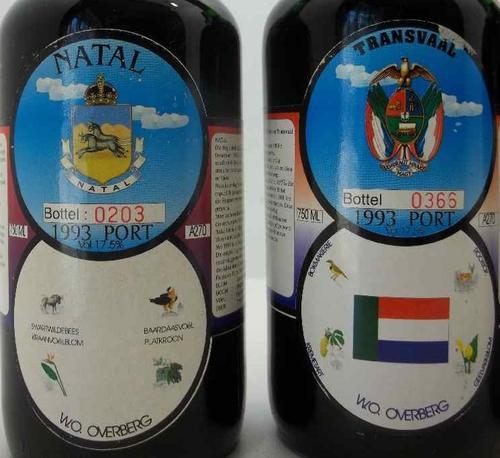 Collectible Wine!!! W O Overberg 1993 Port - Natal; Kaapprovinsie; Transvaal; Oranje Vrystraat