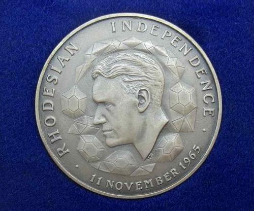Rhodesian Independence November 11th 1965 925 Silver Medallion, No. 455