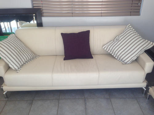 Trendy White Leather Loungfe Suiet for sale