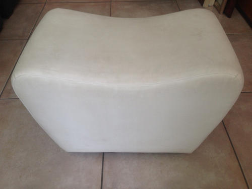 White bonded leather footstool