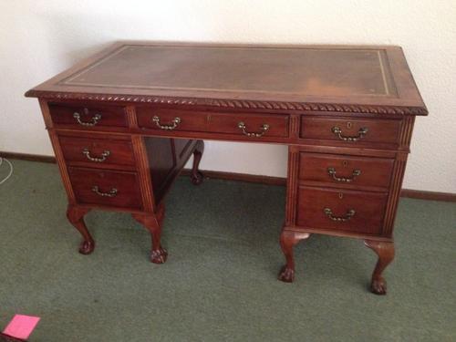 Solid Wood Executive Desk with Inlay