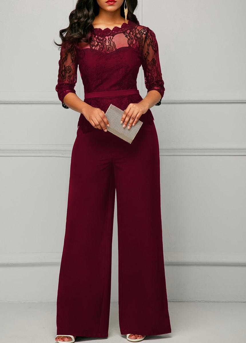 maroon color jumpsuit