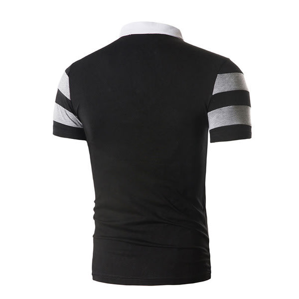 Shirts - Black Short Sleeve Striped Polo Shirt - S/M/L/XL/2XL was sold ...