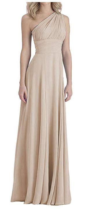 champagne infinity bridesmaid dress