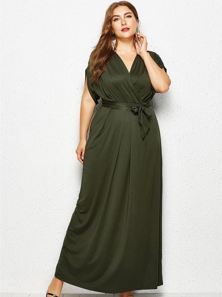 olive green maxi dress plus size