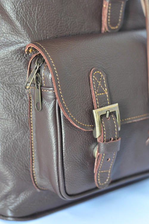 Genuine Leather backpack - pocket detail