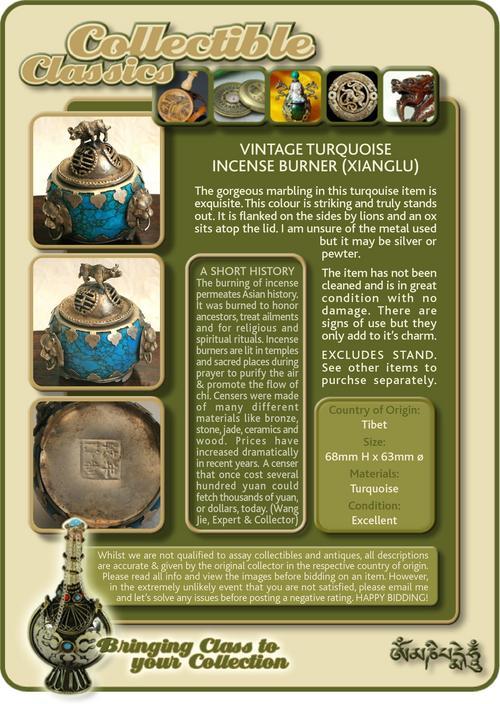 Vinateg Tibetan Turquoise Incense Burner