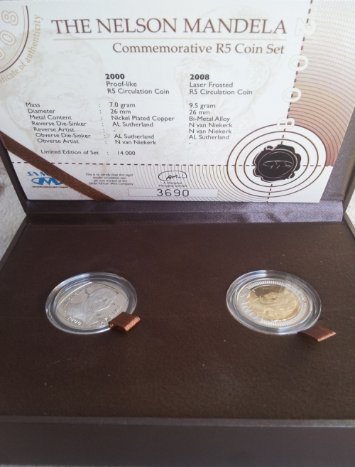 nelson mandela commemorative coin set R5