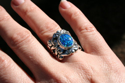 925 sterling silver jewellery ring Opal