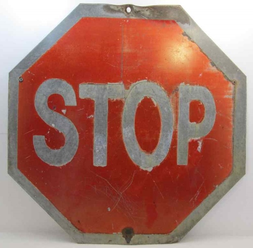 Vintage Metal Stop Sign - 60cm/60cm