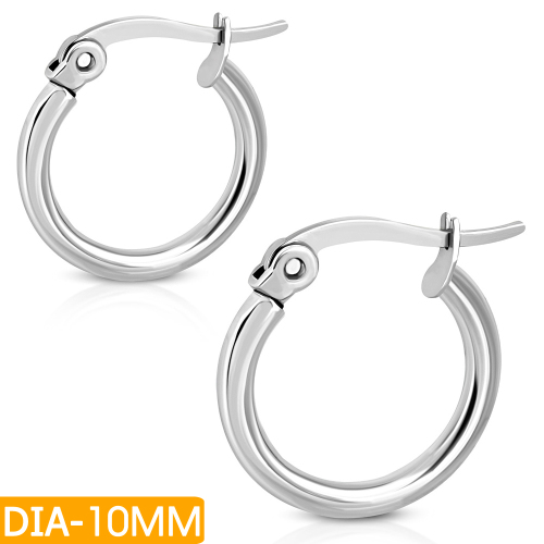 DIA-10MM | Full Round Hoop Clip Back Earrings (pair) - EHE001